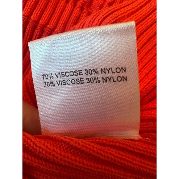 Ramy Brook Women's Orange Sleeveless Shiann Ribbed Knit Midi Dress Large NWOT - Picture 11 of 11